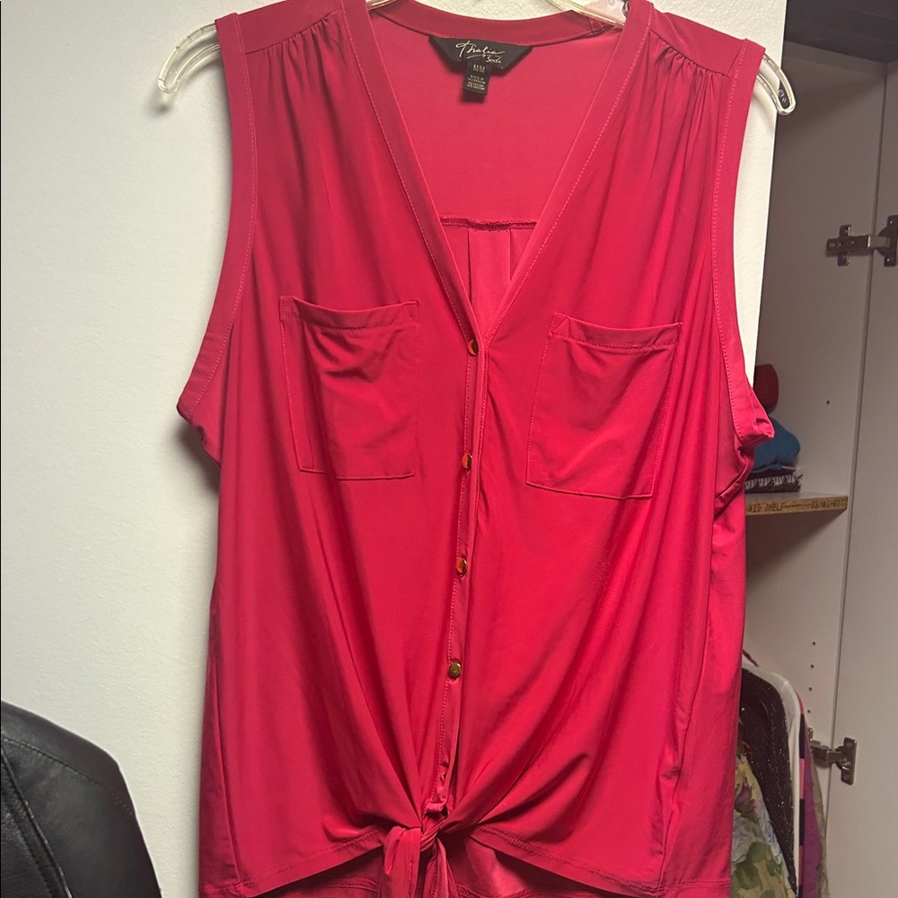 Thalia Sodi Fuchsia Sleeveless Blouse